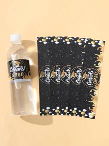 10/24 stuks Afstudeerthema Waterfles Wijnsticker, Zwarte Gouden Afstudeerpet Bedrukte Papieren Labelstickers, 2025 Afstudeerfeest Decoraties Benodigdheden, Afstudeerfeest Decor 2025, Afstudeerdagfeest Diy Cadeau Inpakstickers, Waterfles Etiketten, Feest Gunsten