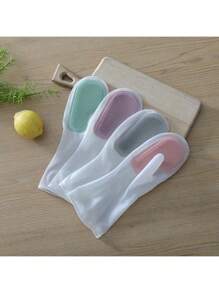 Rubber Latex Dishwashing Gloves, Waterproof And Lead-Free, Suitable For Kitchen, Bathroom And Outdoor CleaningMultifunctional Magic Glove Brush For Household Chores, Dishwashing, Waterproof Plastic Latex Kitchen Cleaning, Home Use For Laundry And Dishwashing