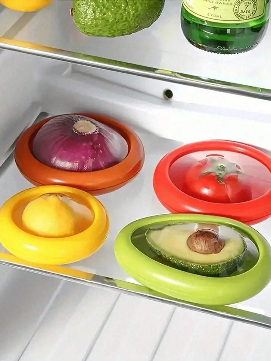 1 件套水果蔬菜保鲜盒套装 - 带盖冰箱储存容器、食物保鲜盒和水果保鲜盒 - 可重复使用的厨房配件，用于保持新鲜水果和蔬菜抗氧化储存盒，适用于大蒜、洋葱、柠檬和土豆