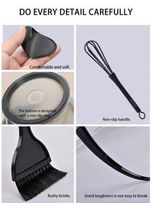 Blending Hair Teasing Comb Mixing Bowl Set Hair Color Set Salon Hair Coloring Tool Hair Color Kits Dishes Suite Boutique Bowl Cover Plastic Dye Hair Tool Set(Black)