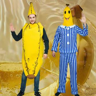 Funny Banana Costumes Sick Banana Adult Hat Clothes Banana Couple Costumes Valentine's Day Halloween Carnival Party Costumes Banana Role Play