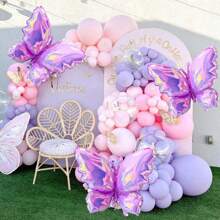 1/3pcs Purple Butterfly Colorful Foil Balloons, Perfect For Birthday Parties, Purple Butterfly Themes, Weddings, Bridal Showers, Shower Parties, Butterfly Backdrops, Home Party Decorations