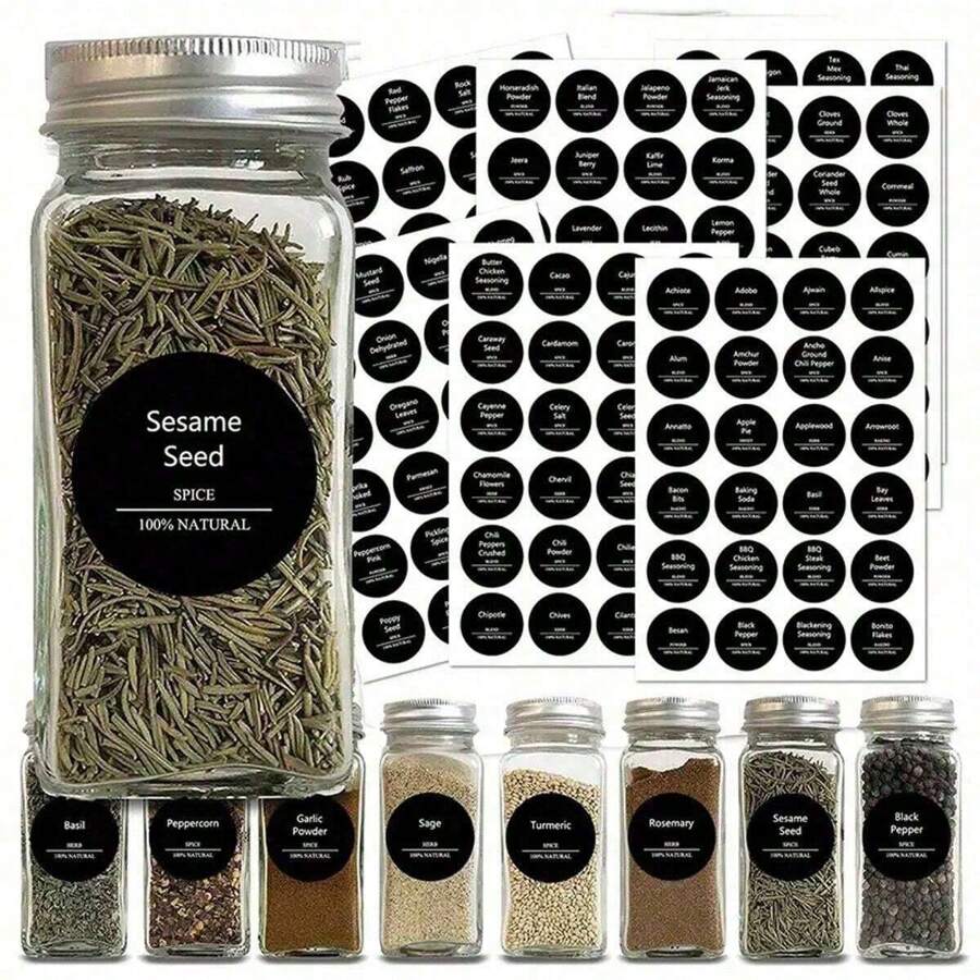 144pcs/Set Spice Jar Labels And Food Pantry Stickers, Waterproof ...