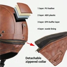 Retro Motorcycle Helmet PU Leather Moto Helmets Motorbike Helmet German Style Half Face Helmets Vintage Casco Moto Cycling Helmet Racing Protection Motorcycle Equipment Riding Protective Accessories Rider Gifts