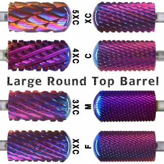 RolinStar Both Hand Tungsten 6.6 Purple Large Round Top Barrel Carbide Barrel Nail Drill Bit And Best Remover For Powder