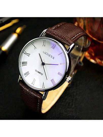 New Popular Horloge Roman Numerals, Business Quartz Men, Ideal view 2