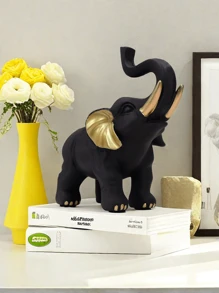 1 pieza, Estatuilla de elefante de la suerte, decoración de elefante Feng Shui para el hogar, pequeña decoración del hogar, decoración de elefante de la riqueza, mejores regalos