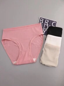 4 件装女士高腰宽松舒适牛奶丝材质运动三角内裤