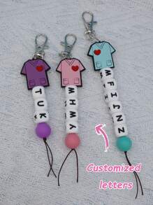 Customized Silicone Letter Beaded Keychain, Nurse Bag Charm Personalized Keyring, Fashion, Colorful, Cute, Kawaii, Y2K, Customizable, Unique, Ideal Gift For Him, Her, Boyfriend, Girlfriend, Family, Friends, Pets, Grandparents, Kids, Christmas, Winter, Fall, Holiday Treasured Personalized/Custom Keychain, Christmas Accessory,Engraved, ,Stainless,Colorful,Cute,Adorable,Funny,Kawaii,Y2K,Stylish,Unisex,Casual,Custom,Personalized,Unique,Customized,Ideal Gifts For Him,Ideal Gifts For Her,Her,Boyfriend,Girlfriend,Family,Friends,Children,School Supplies,Back To School,School Gift,For Office,For School,For Classroom,For Teacher Gifts,For University,For Colleague,For Dorm Rooms,For Teacher,For Boys And Girls,For Teenagers,Junior High School Students,Middle School Students,High School Senior High School Students,College Students,University Students,Freshman,Sophomore,Underclassmen