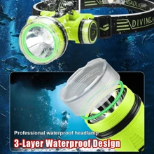 专业潜水 LED 头灯 便携式可充电 USB 潜水 500 米水下头灯 潜水员鱼叉捕鱼头灯