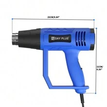 Lucn 2000W Heat Gun Professional Hot Air Gun Electric Heater, Double Insulation Protection, High Efficiency Heating Wire Grid, With 3 Nozzles, Dual Air Flow & 2 Temperature Adjustable 300℃/600℃, Professional Handheld Electric Corded Hot Air Gun With 6.6FT Power Cord & 3 Accessories, For Paint Stripping DIY Craft, Shrinking PVC, Removing Paint And Adhesives, Etc. - UK Plug(220-240V) - View 11