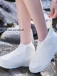 1/3 PiecesSet, Black/White/Blue/Yellow/Pink Reusable Silicone Shoe Covers For Men And Women - Waterproof Non-Slip Travel Shoe Covers, Flexible Design Clear Outdoor Boot Covers, Lightweight Rain Gear Accessories For Hiking/Camping Summer Cooling, Beach, Travel, Back To School Supplies Summer Cooling, Waterproof Shoe Covers, Solid Color Latex Sports Anti-Slip Shoe Covers