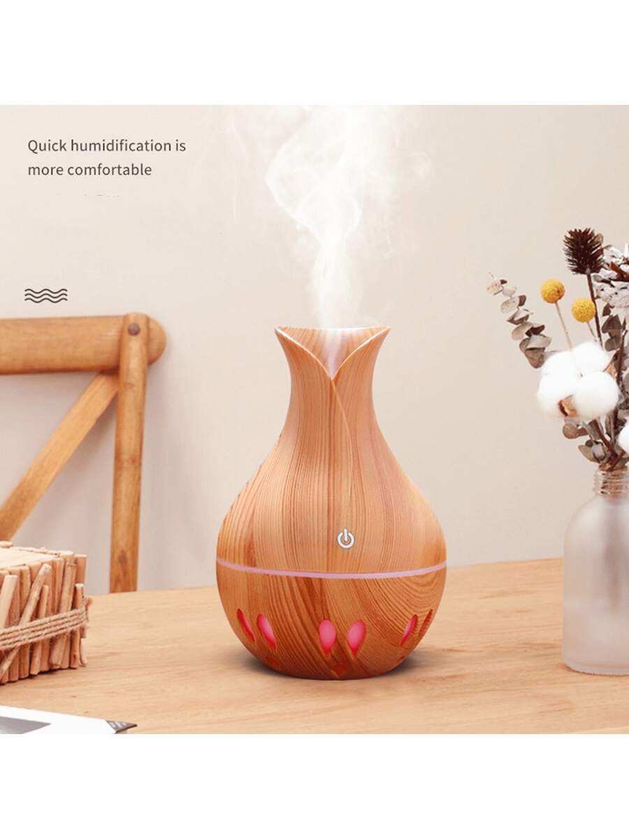 Defuser Air Aroma 500ml Essential Oil Diffuser USB Ultrasonic Humidifier With Wood Grain 7 Color LED Light Humidifier For Home And Office Diffuser Humidifier Alcatraz Essences Ultrasonic Aromatherapy Led - Maroon - View 1
