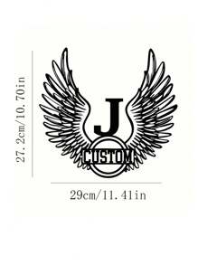 Decorazione da parete in metallo personalizzata con ali di angelo in ferro e nome in stile retrò, idea regalo perfetta per gli amanti degli angeli, decorazione per stanza, lavorazione di alta qualità, attrappasogni in metallo, logo astratto, arte moderna in metallo traforato, adatto per ufficio, casa, soggiorno, camera da letto, terrazza, cucina, giardino, negozio, caffetteria, sala da ballo, bar, decorazione in stile country, regalo per festeggiamenti, adatto per gli amanti della natura - nero - Visualizzare 35