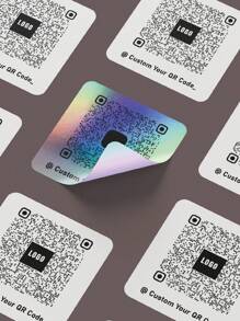 96pcs 1.77inch/4.5cm 3inch/7.6cm Custom Holographic/Clear/White Printable Waterproof Square Vinyl Sticker, Vinyl Printed QR Code Stickers, Personalised Photo Sticker, Custom Image Sticker Label, Social Media Stickers, Metallic QR Stickers, Social Tag Sticker- Custom Printed Square QR Code Stickers, QR Code Brand Name Stickers, Personalized Text Stickers, Social Media QR Sticker, QR Code Labels, Business Logo Label,Multi-Functional,Kitchen,Dining Room,Bedroom,Office,Living Room,Home,Garden,Tea Room,For Anniversaries,For Birthdays,For Housewarming,For Graduation