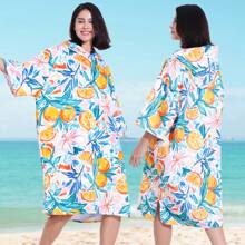 1 Piece Adult Surf Poncho Changing Robe With Hood And Sleeve Quick Dry Microfiber Wetsuit Changing Towel With Pocket For Surfing Swim Beach Pool Summer Wedding Home Bathroom Decor Back To School