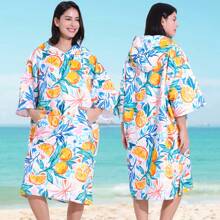 1 Piece Adult Surf Poncho Changing Robe With Hood And Sleeve Quick Dry Microfiber Wetsuit Changing Towel With Pocket For Surfing Swim Beach Pool Summer Wedding Home Bathroom Decor Back To School