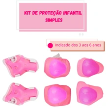 Cotoveleira Joelheira Luvas Infantil Para Skate Bike Patins Rosa