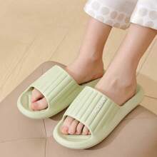 女士和男士夏季拖鞋，简约时尚，防滑软底舒适轻便室内浴室淋浴凉鞋 - 綠色 - 查看 4