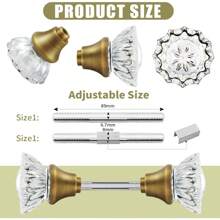 2 Pack Mortise Lock Glass Door Knobs Replacement Set With Spindle, Antique Brass Crystal Door Knobs For Replacing Broken Old Vintage Lock Sets On Interior Door, Antique Brass Finish