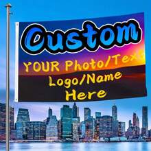 [Popular Choice] 1pc Customized Flag - Design Using Your Photos, Text And Logo, Any Size, Vibrant Colors, Durable Polyester, Great For Outdoor, Garden Decor, Bedroom Aesthetics, A Nice Gift For Boyfriend/Girlfriend, Mother's Day, Halloween, Christmas, Easter, Wedding Holiday Gift