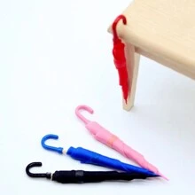 1pc/3pcs/5pcs 1:12 Scale Mini Colorful Umbrella Model, Non-Functional Dollhouse Accessories, ABS Material, Home Decor Miniature Scene Props - Multicolor - View 5