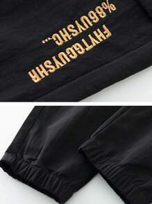 Men's Casual Drawstring Multi-Pocket Outdoor Cargo Pants - Black - View 5