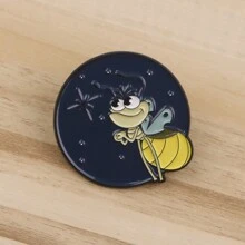 Disney 1 pieza Broche de esmalte con diseño de rana y princesa luciérnaga - insignia encantadora para mochila, ropa y accesorios como prendedor para prendas, bolsos y charm escolar