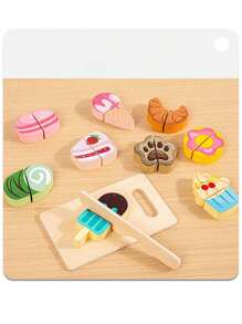Wooden Play Food Sets For Kids Kitchen Toddlers Wood Toys Cutting Fruit Pretend Food Play Kitchen Accessories Set For Boys And Girls