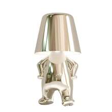 Little Golden Man Table Lamp Desk Light Ornament Bedroom Bedside Touch Night Lighting Decoration Bar Home Restaurant - Gold Color - 站立 2 - 查看 6