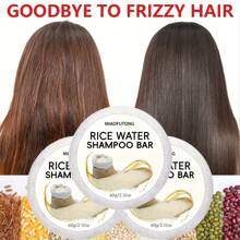 Champú de arroz y acondicionador sólido de arroz 2 en 1, para fortalecer el cabello y ayudar a secar y humectar el cabello, hecho a mano con agua de arroz de Longsheng.