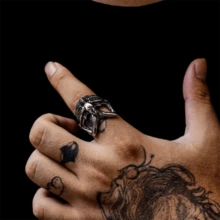 Demon Rings, Vintage Gothic Men's Rings, Unique Demon Power Rings, Punk Birthday Gifts, Christmas Gifts For Him. Handmade Jewelry
