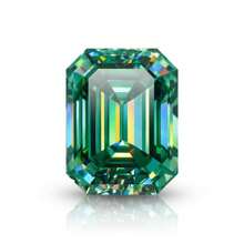 1pc 100% Moissanite Green D Color Emerald Cut VVS1 Moissanite Loose Stone For Jewelry Making With GRA Certificate DIY