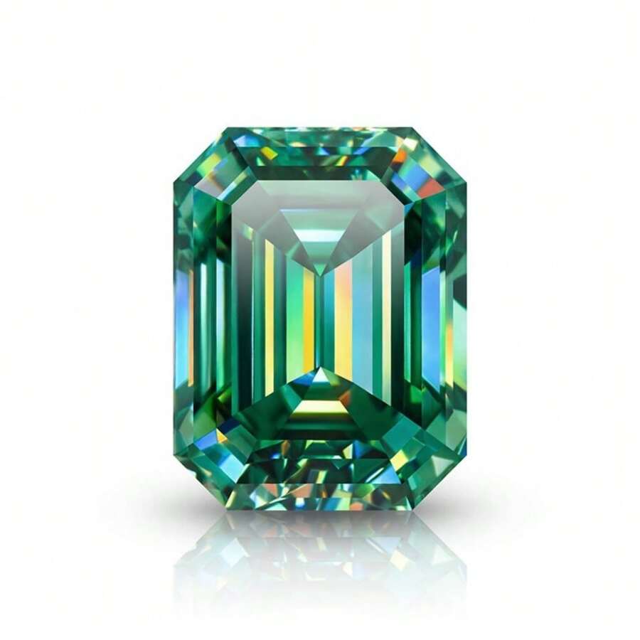 1pc 100% Moissanite Green D Color Emerald Cut VVS1 Moissanite Loose Stone For Jewelry Making With GRA Certificate DIY