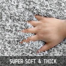 Yimobra Bathroom Rugs Non Slip Washable 24x17, Ultra Soft And Water Absorbent Bath Mats, Plush Fluffy Shower Mat Outside, Microfiber Thick Matts For Bathroom Floor/Sink, Light Gray And White