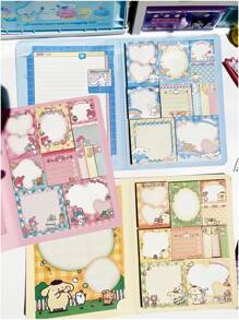 Sanrio 330pcs/Pack Sanrio Kuromi Ins-Style Memo Pad Sticky Notes Combination, Kitty Adhesive Tabs, Index Stickers, Student Gift, Back To School Essentials