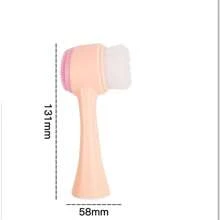Silikonpolyamid-Doppelseitiger Gesichtsreinigungspinsel, weiche Borsten erzeugen leicht Schaum, unisex Gesichtsmassagegerät für gründliche Porenreinigung