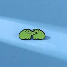 Happy Frog Enamel Brooch Custom Decorative Brooches Ornaments Lapel Bag Badges Jewelry Gifts 2025 New Style Pin For Clothes Bag Charm Backpack For School Kpop Teacher Supplies Bag Charms Cute Office Accessories Shirts Jacket Christmas Halloween Autumn-Winter Accessories,Suitable For Teens, Youth,Men,Casual, Outdoor, Athletic, Vacation, Graduation Gifts, Birthday, Daily Wear Clothes Pin Funny Teacher Gifts