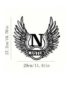 Decorazione da parete in metallo personalizzata con ali di angelo in ferro e nome in stile retrò, idea regalo perfetta per gli amanti degli angeli, decorazione per stanza, lavorazione di alta qualità, attrappasogni in metallo, logo astratto, arte moderna in metallo traforato, adatto per ufficio, casa, soggiorno, camera da letto, terrazza, cucina, giardino, negozio, caffetteria, sala da ballo, bar, decorazione in stile country, regalo per festeggiamenti, adatto per gli amanti della natura - nero - Visualizzare 16