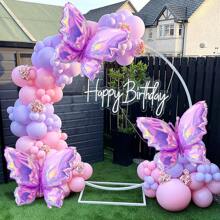 1/3pcs Purple Butterfly Colorful Foil Balloons, Perfect For Birthday Parties, Purple Butterfly Themes, Weddings, Bridal Showers, Shower Parties, Butterfly Backdrops, Home Party Decorations