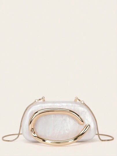 晚装包 女士手拿包 女士派对包 精致五金 手柄扣 亚克力包 包 新娘婚礼 女士钱包 包 金属链条包 多功能手提包 鸡尾酒会 婚礼 新款钱包 宴会包，女士包 优雅，奢华