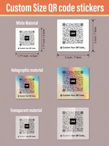 96pcs 1.77inch/4.5cm 3inch/7.6cm Custom Holographic/Clear/White Printable Waterproof Square Vinyl Sticker, Vinyl Printed QR Code Stickers, Personalised Photo Sticker, Custom Image Sticker Label, Social Media Stickers, Metallic QR Stickers, Social Tag Sticker- Custom Printed Square QR Code Stickers, QR Code Brand Name Stickers, Personalized Text Stickers, Social Media QR Sticker, QR Code Labels, Business Logo Label,Multi-Functional,Kitchen,Dining Room,Bedroom,Office,Living Room,Home,Garden,Tea Room,For Anniversaries,For Birthdays,For Housewarming,For Graduation