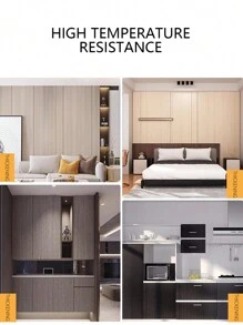 1 Pc PVC Kitchen Sticker, Modern Wood Grain Pattern Kitchen Wall Renovation Sticker