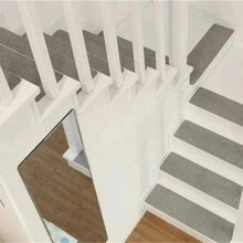 1 st. trapbeschermingsmat, zelf te knippen en herbruikbaar, eenvoudig schoon te maken traptapijt, antislip zelfklevende vloermat voor thuis, geluidsreductiemat voor traptreden