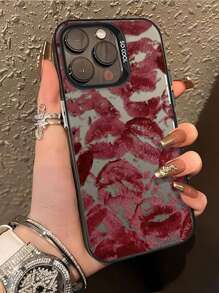 1 Peça Capa de Celular Anti-queda com Design de lábio vermelho de Personalidade Compatível com iPhone 11 12 13 14 11pro Max 12pro Max 13pro Max 14pro Max Xr 15 15 Pro 15 Pro Max e Série Compatível com Samsung Galaxy