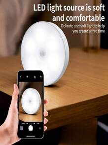 1 pieza/3 piezas/6 piezas Luces LED de gabinete USB con sensores de movimiento PIR, blanco/blanco cálido Luces nocturnas LED recargables, iluminación debajo del gabinete, iluminación debajo del mostrador para cocina, luz de armario, luces debajo del gabinete activadas por movimiento, tiras magnéticas adhesivas adecuadas para armarios, gabinetes, escaleras y dormitorios