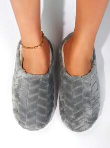 Women's Plush Fuzzy Plaid House Slippers, Indoor Floor Covering Socks, Warm Lightweight Bedroom Slippers For Winter,Furry Shoes