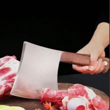 1 Piece Bone Knife, Heavy Butcher's Axe, Machete, Stainless Steel Thickened Blade And Ergonomic Handle, China Kitchen Axe, Multifunctional Professional Knives For Home And Restaurant Use, Household Restaurant Thickened Stainless Steel Axe, For Bone Cutting, Multifunctional Forging, Knocking, Cutting, Multifunctional Stainless Steel Kitchen Knife, For Bone Cutting, Large Bone Cutting, Golden Steel Axe Unique Gift For Men