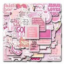 55 Piezas de Pegatinas con Versículos Bíblicos en Color Rosa como Regalo Cristiano de Navidad para Niñas y Mujeres, Citas Inspiradoras de Jesús, Alabado Sea Dios, Decoración Religiosa, Recuerdos de Fiesta, Motivacional