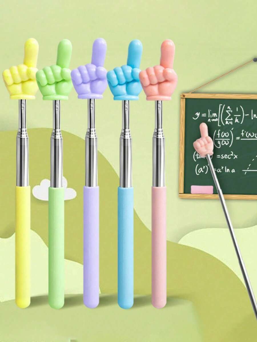 1/3/5/10/20 Peças Ponteiro Retrátil de Professor em Cores Aleatórias, Ponteiro Retrátil em Formato de Dedo para Apresentação em Quadro Branco da Sala de Aula, Durável e Portátil